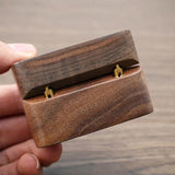 Vintage Wooden Ring Box Rustic Jewelry Storage