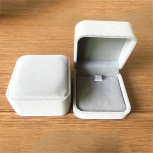 Wedding Ring Storage Box Grey Velvet 7*7*4cm