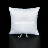 Double Heart Rhinestone Ring Pillow Wedding Ring Bearer Cushion 10*10cm