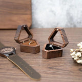 Vintage Mini Ring Box Wood Earring Storage Organizer