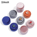 Velvet Jewelry Box with Detachable Lid - Two Slots Storage