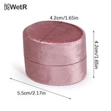 Velvet Jewelry Box with Detachable Lid - Two Slots Storage