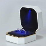 Velvet Wedding Ring Jewelry Display Stand with LED Light