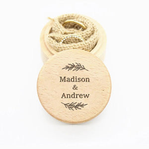 Personalised Wood Wedding Ring Box Anniversary Gift Ring Keepsake