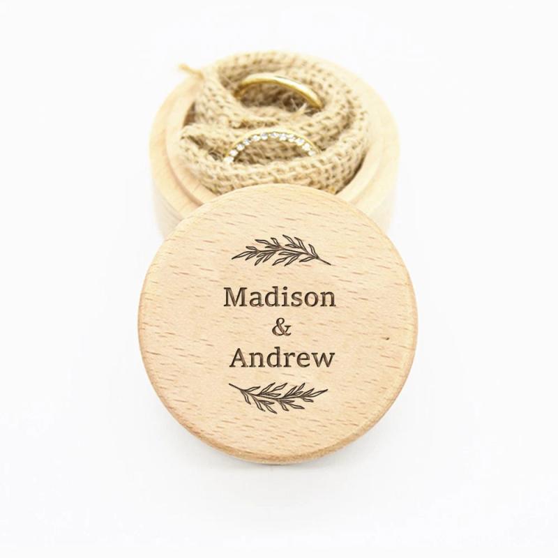 Personalised Wood Wedding Ring Box Anniversary Gift Ring Keepsake
