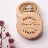 Personalised Wood Wedding Ring Box Anniversary Gift Ring Keepsake