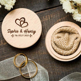 Personalised Wood Wedding Ring Box Anniversary Gift Ring Keepsake