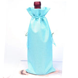 5Pcs Champagne Red Wine Drawstring Burlap Bags