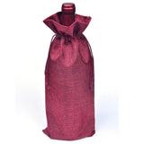 5Pcs Champagne Red Wine Drawstring Burlap Bags