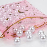 50pcs Drawstring Organza Bags Moon Star Print Mesh Pouch Jewelry Wedding