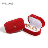 Velvet Wedding Ring Box Engagement Couple Gift Display Case