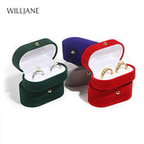 Velvet Wedding Ring Box Engagement Couple Gift Display Case