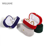 Velvet Wedding Ring Box Engagement Couple Gift Display Case