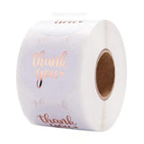 500pcs Rose Foil Fonts Thank You Stickers Roll for Jewelry Gift Bags Packaging