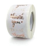 500pcs Rose Foil Fonts Thank You Stickers Roll for Jewelry Gift Bags Packaging