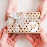 500pcs Rose Foil Fonts Thank You Stickers Roll for Jewelry Gift Bags Packaging