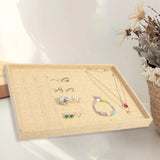 Stackable Jewelry Tray Inserts Organizer Box Burlap Wrapped Storage