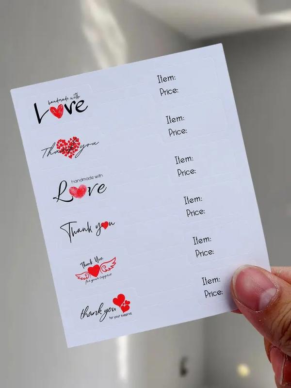 180pcs With Love Thank You Label For DIY Packages