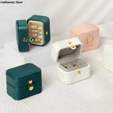 Jewelry Box for Women Portable Travel Organizer with Buckle PU Leather Mini Case