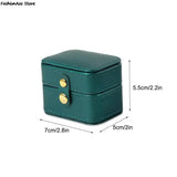 Jewelry Box for Women Portable Travel Organizer with Buckle PU Leather Mini Case