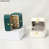 Jewelry Box for Women Portable Travel Organizer with Buckle PU Leather Mini Case
