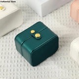 Jewelry Box for Women Portable Travel Organizer with Buckle PU Leather Mini Case