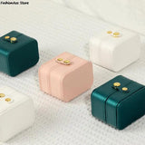 Jewelry Box for Women Portable Travel Organizer with Buckle PU Leather Mini Case