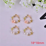 10pcs Bee Flower Lace Metal Charms DIY Jewelry Making 18mm