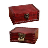 Wooden Treasure Box with Lock for Tabletop Decor