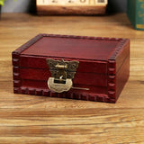 Wooden Treasure Box with Lock for Tabletop Decor