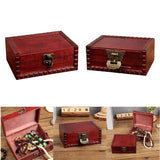 Wooden Treasure Box with Lock for Tabletop Decor
