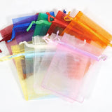 100 Pcs Drawstring Organza Bags Jewelry Wedding Pouches
