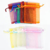 100 Pcs Drawstring Organza Bags Jewelry Wedding Pouches