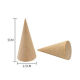6PCS Wooden Ring Jewelry Display Stands Cone Ring Wood Organizer Holders