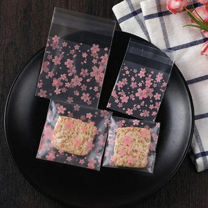 100pcs Flower OPP Wrapping Bag Pouch Jewelry Packaging Pouch
