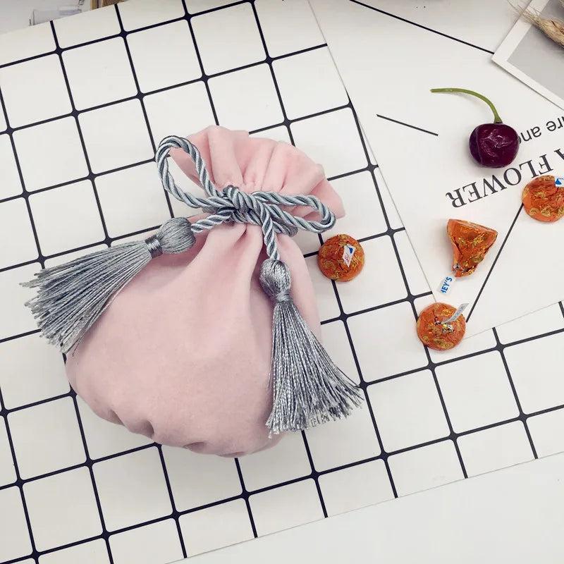 Velvet Drawstring Bag 12x17cm MP3 Jewelry Pouch