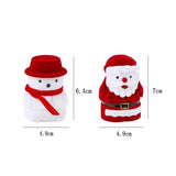 Christmas Velvet Box Santa Claus Jewelry Ring Earrings Holder