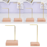 Wooden Base Metal Jewelry Display Stand for Earrings & Rings