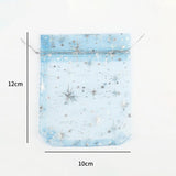 50pcs Silver Gypsophila Organza Gift Bag 10x12cm Drawstring Charm Jewelry Pouche