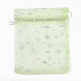 50pcs Silver Gypsophila Organza Gift Bag 10x12cm Drawstring Charm Jewelry Pouche