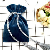 Velvet Bags With Tassel 11x15cm Purple Red /Blue Gray Pouches