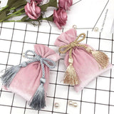 Velvet Bags With Tassel 11x15cm Purple Red /Blue Gray Pouches
