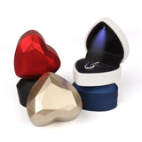 Heart-Shaped LED Light Wedding Ring Box Display Jewelry Storage