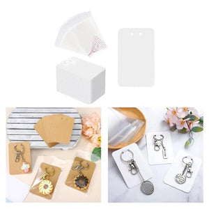 100x Keychain Display Cards with Self Sealing Bags