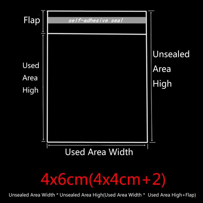 500pcs Transparent Self Adhesive Plastic Bags for Jewelry Packing