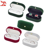 Velvet Ring Box Double Stud Jewelry Packaging Case Earrings Storage