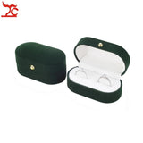 Velvet Ring Box Double Stud Jewelry Packaging Case Earrings Storage