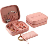 Portable Jewelry Box Zipper Leather Storage