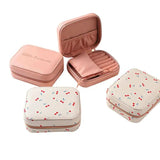 Portable Jewelry Box Zipper Leather Storage