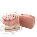 Portable Jewelry Box Zipper Leather Storage